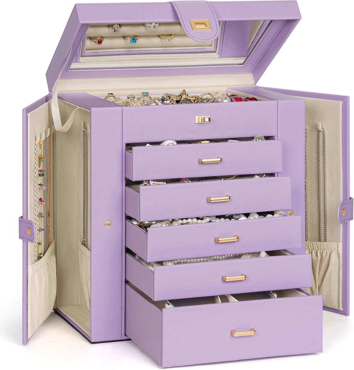 AKOZLIN Extra Large 6-Tier Jewelry Box Organizer for Women