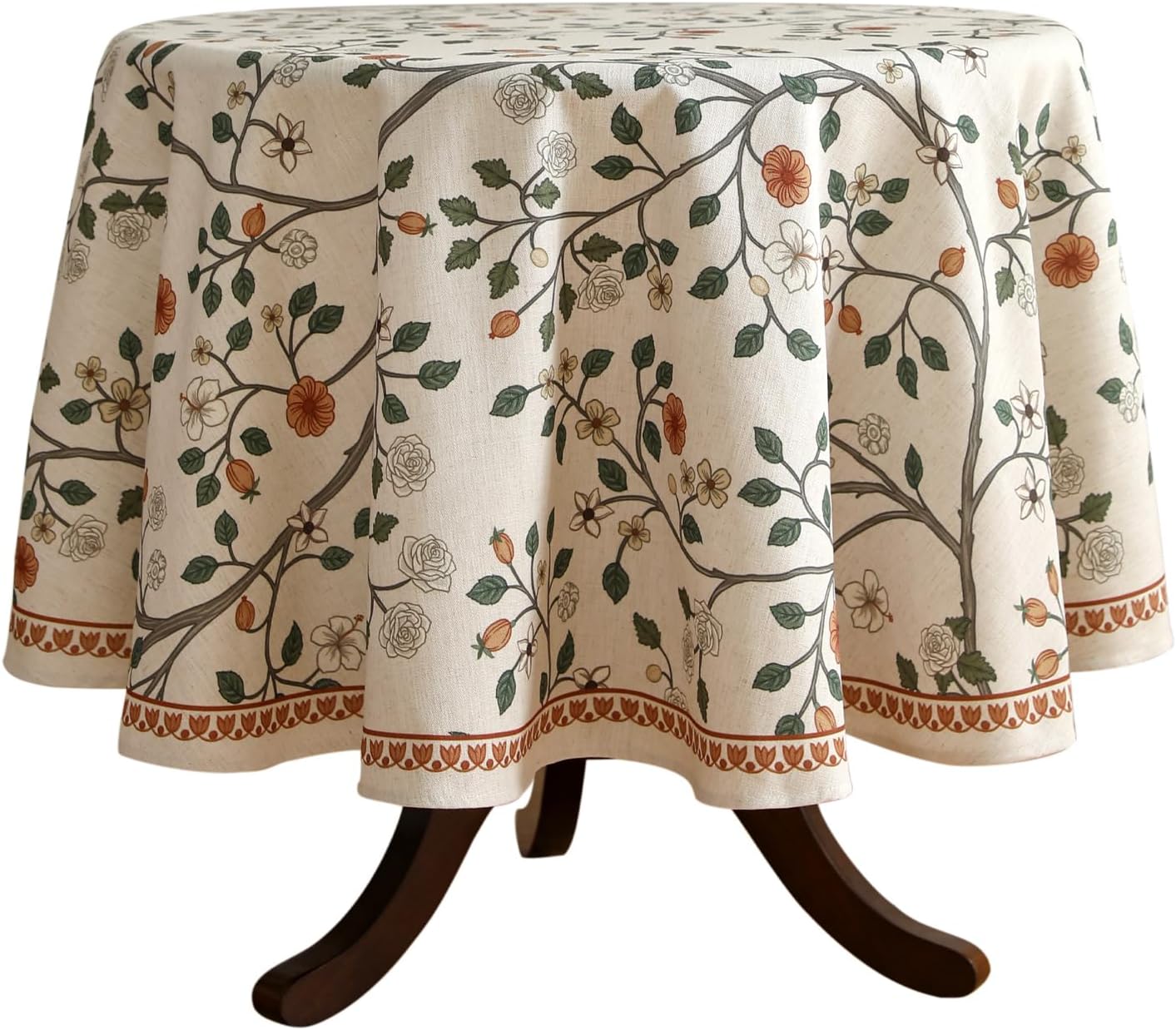 Designer Floral Small Round Tablecloth for Elegant Dining