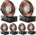 Bronze 4 Inch Led Recessed Lights 6 Pack - Adjustable Gimbal Soffit