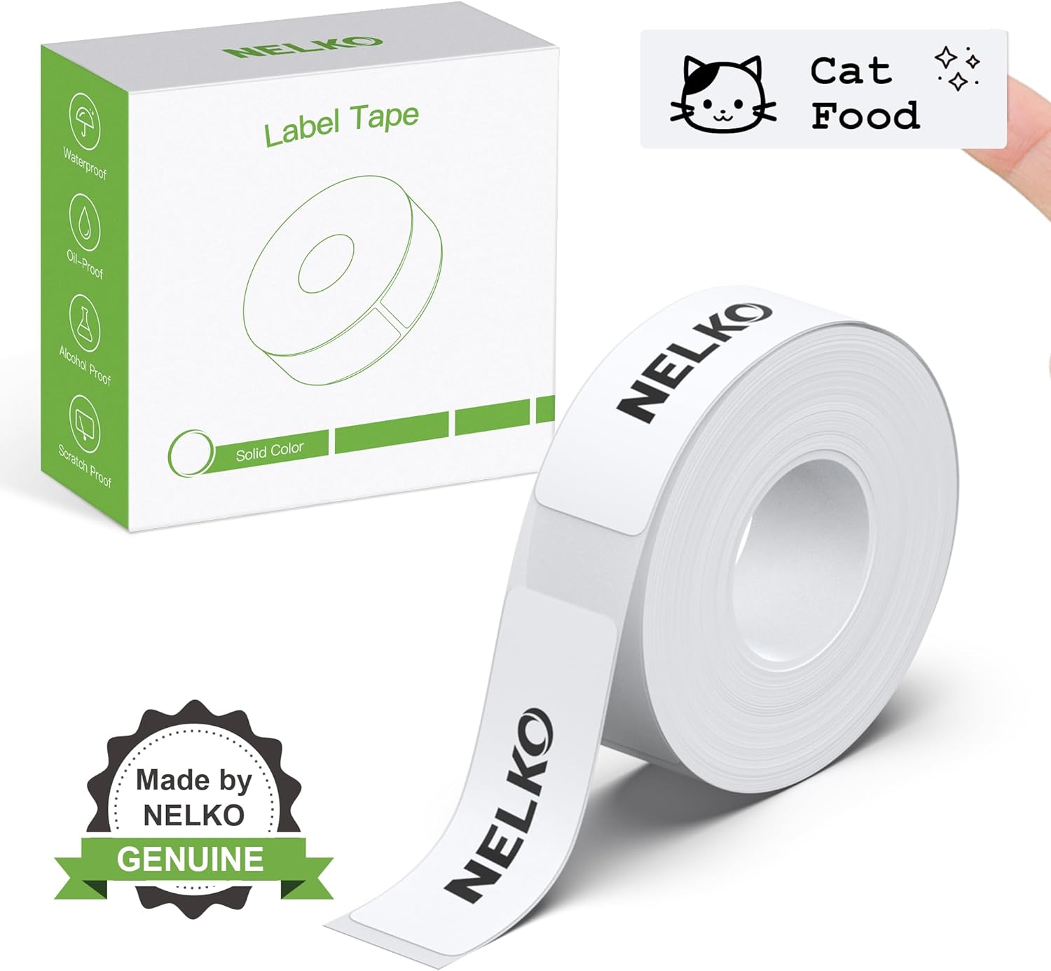 Nelko 14x40mm Standard Label Tape - Crisp 180 White Labels for Home Office