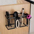Hair Tool Organizer Wall Mount - 3 in 1 Hair Dryer Holder (Black)