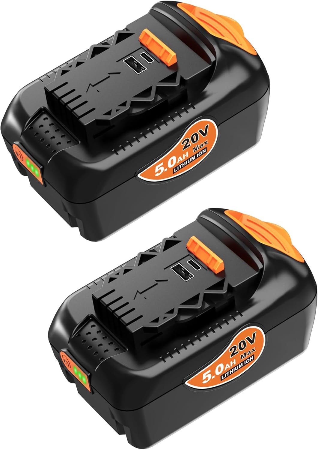 Replacement for Dewalt 20V MAX 5.0 Ah Battery with USB Ports