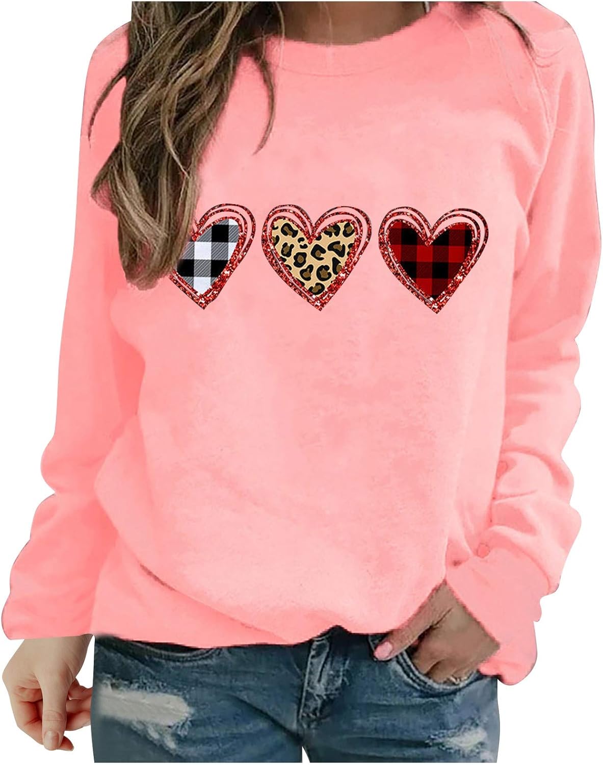 Heart Print Valentine's Sweatshirt - Cozy Love & Style