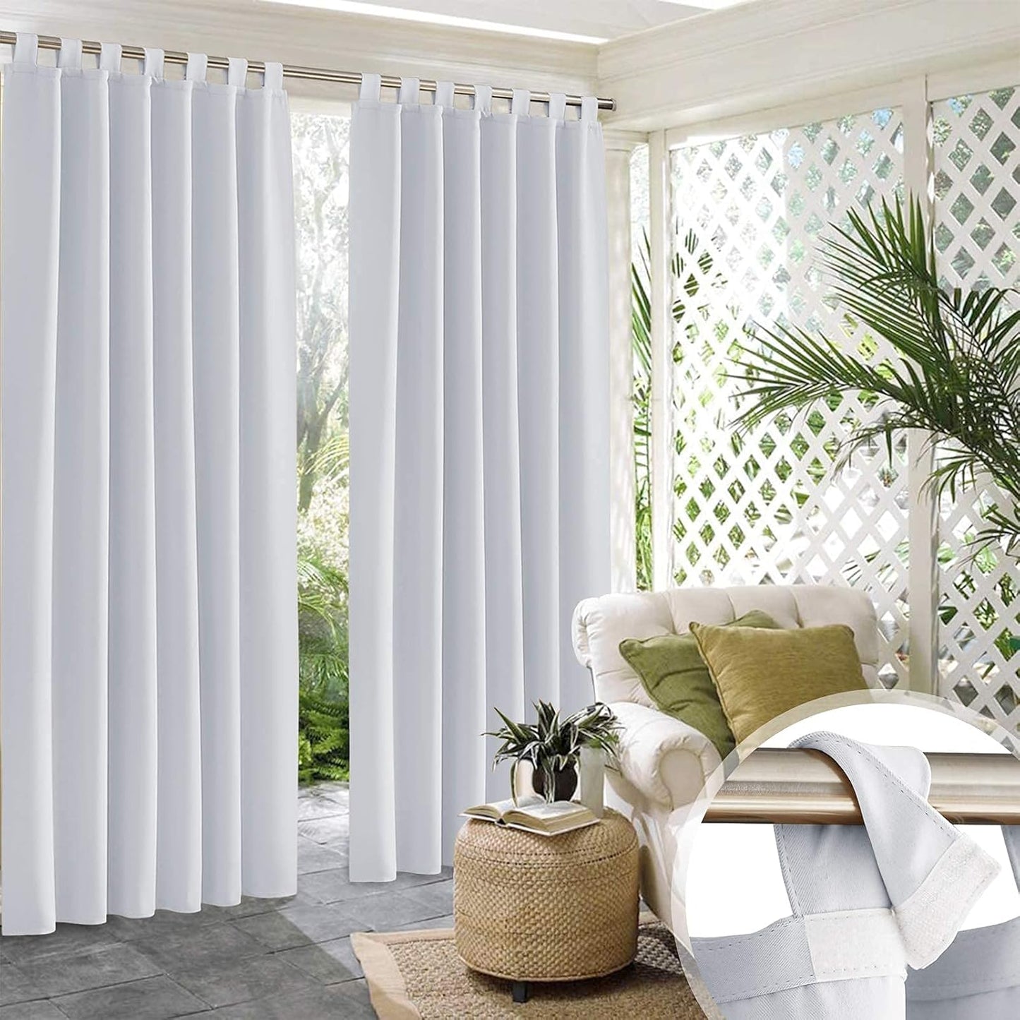 RYB HOME Gazebo Curtains Outdoor Waterproof for Privacy and Style