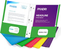 Two Pocket Folders with Prongs 100 Pack - Colorful Classroom & Office