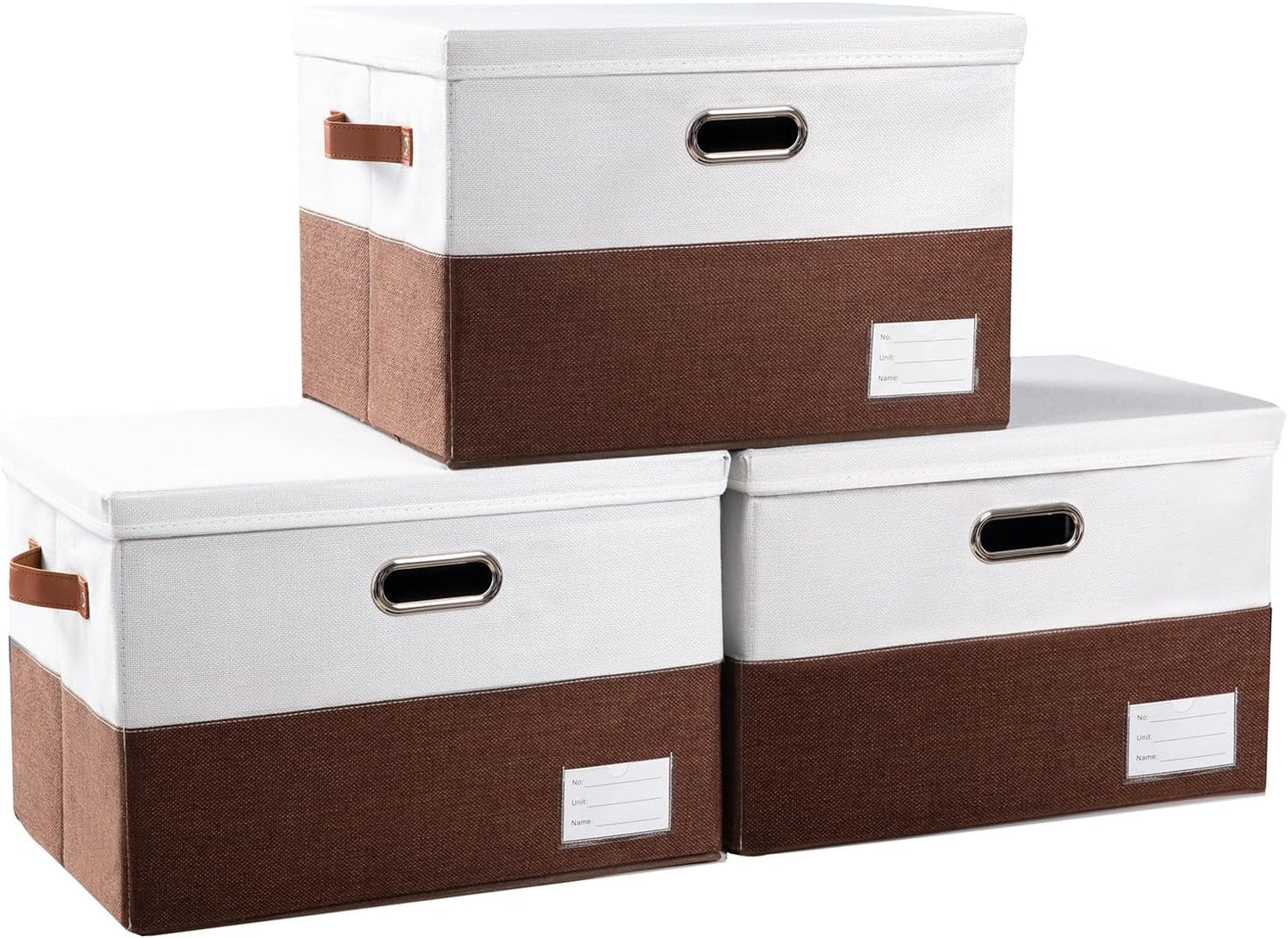 PRANDOM Foldable Storage Bins with Lids for Home Organization