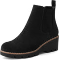 mysoft Women's Chelsea Wedge Booties Platform Lug Sole - Comfortable