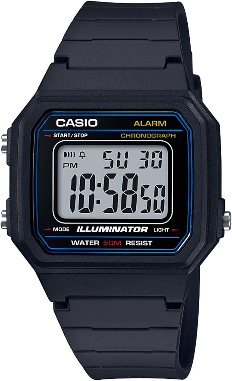 Casio W217H Men's Digital Watch | 50M Water Resistant | Multi-Function | 7-Year Battery