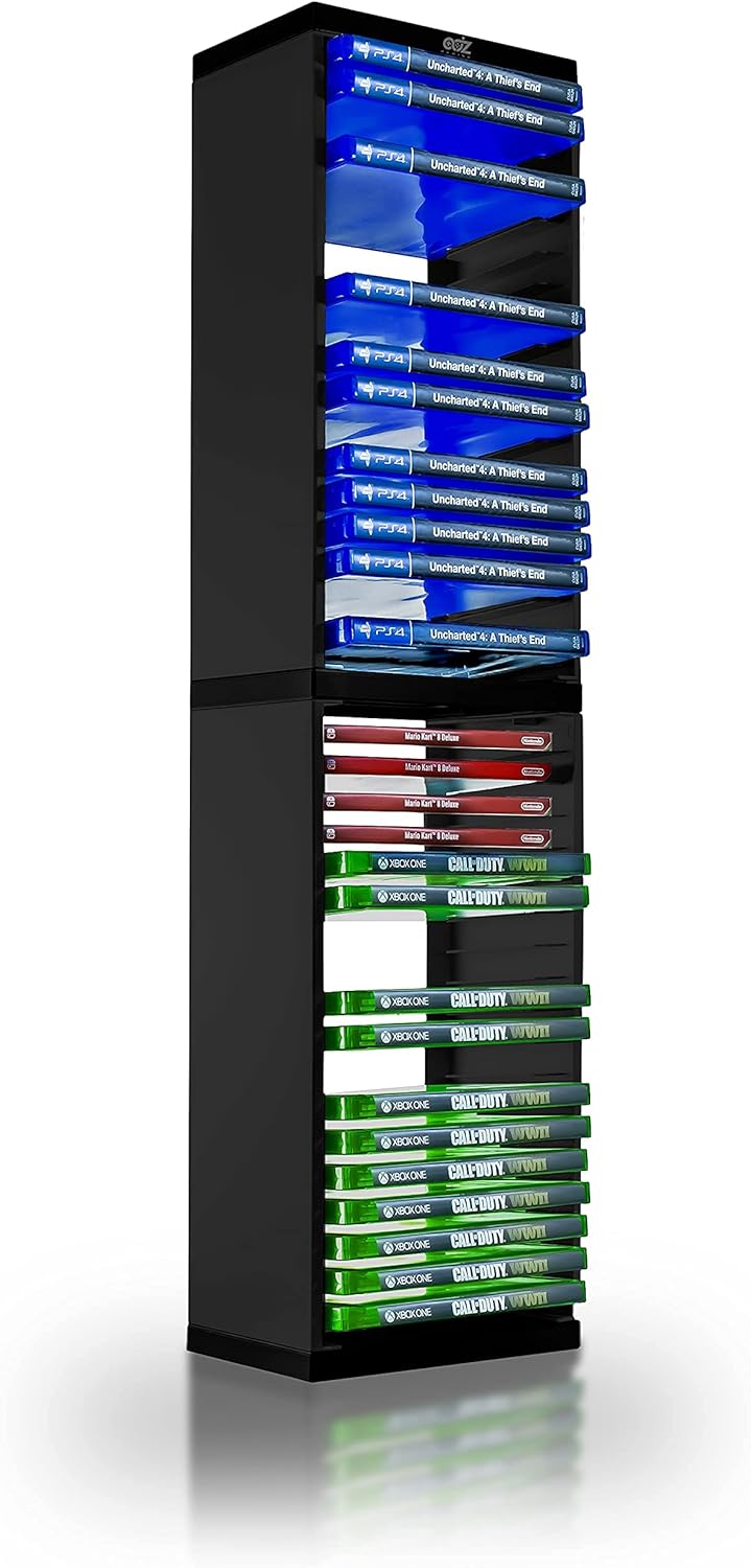 Universal Game Storage Tower for PS4, PS5, Xbox One, Blu-Ray