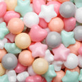 GOGOSO Ball Pit Balls Stars Hearts 200pc - Safe Pastel Play Set