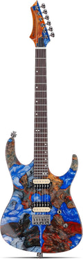 Leo Jaymz Electric Guitar Monsoon Deluxe Series - Burl Top Beauty