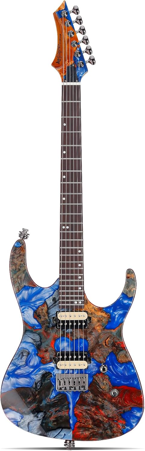 Leo Jaymz Electric Guitar Monsoon Deluxe: Bold Blue Beauty