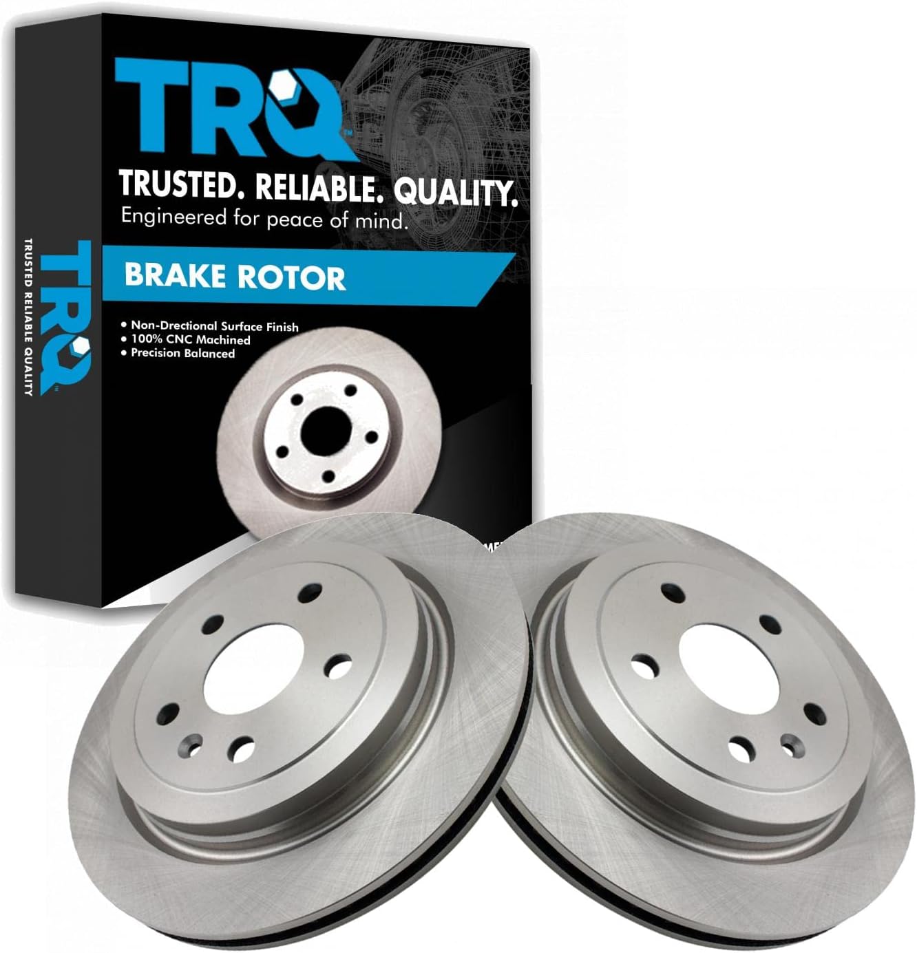 TRQ Rear Brake Rotors Set for Cadillac CTS and Chevrolet Camaro
