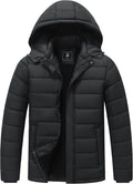 Men's Winter Down Jacket with Detachable Hood - Fleece-Lined Warm Coat