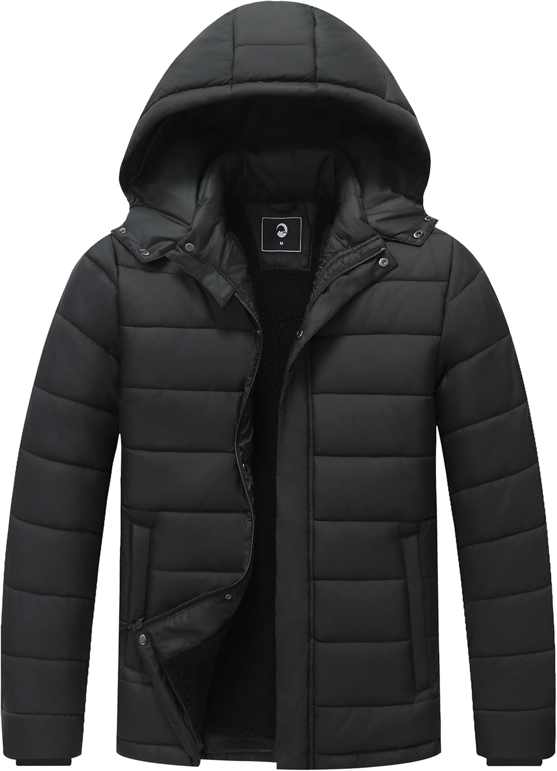 Men's Winter Down Jacket with Detachable Hood for Cold Weather