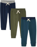 Baby Boys Active Fleece Jogger Pants 2 Pack - Warm, Soft Everyday Wear