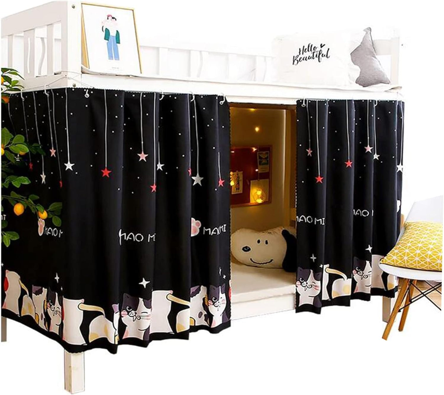 Bunk Bed Canopy - Blackout & Breathable for College Students
