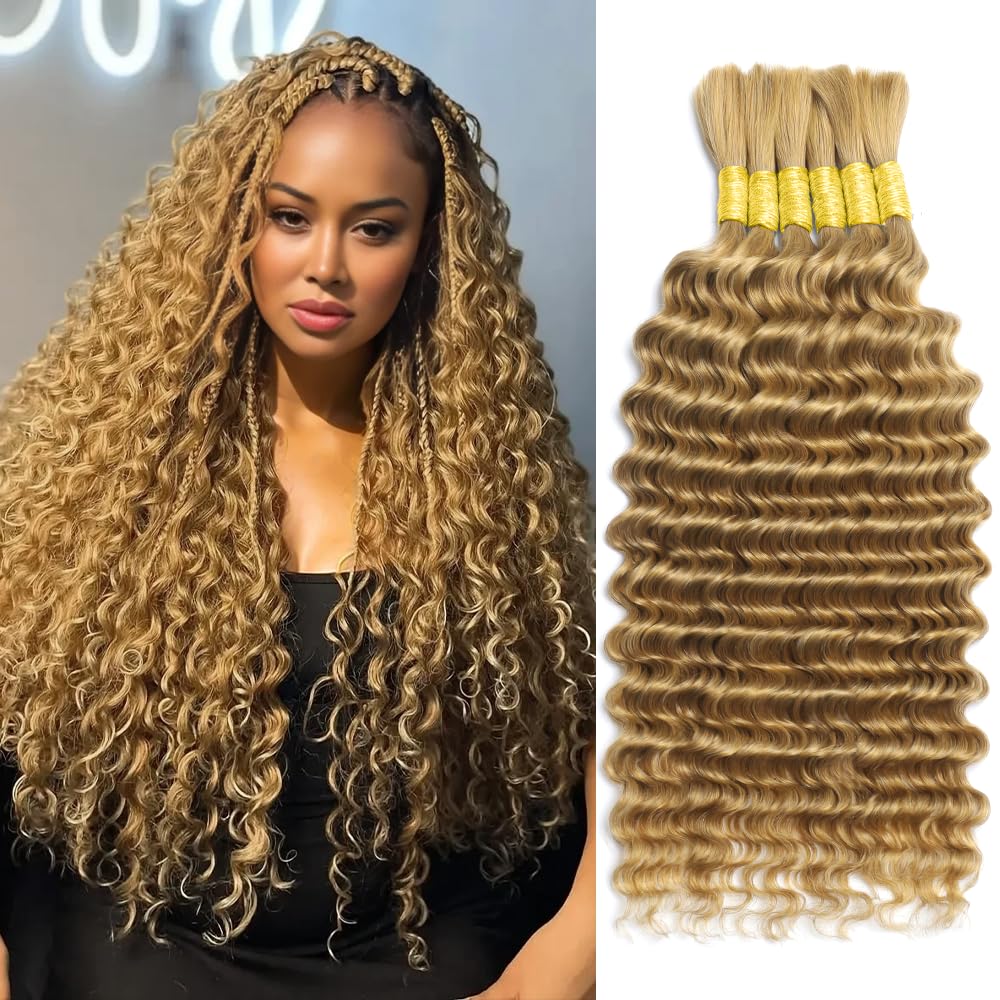 Human Braiding Hair for Boho Braids Deep Wave 18 Inch 150g