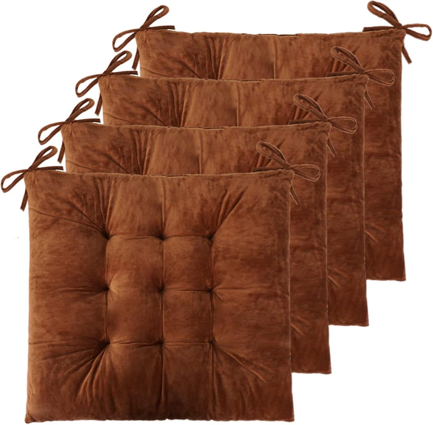 ELFJOY 4 Pack Chair Cushions for Dining Chairs - Comfortable Pads