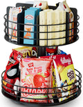 Snack Organizer 2-Tier Lazy Susan - Compact Snack Storage for Counters