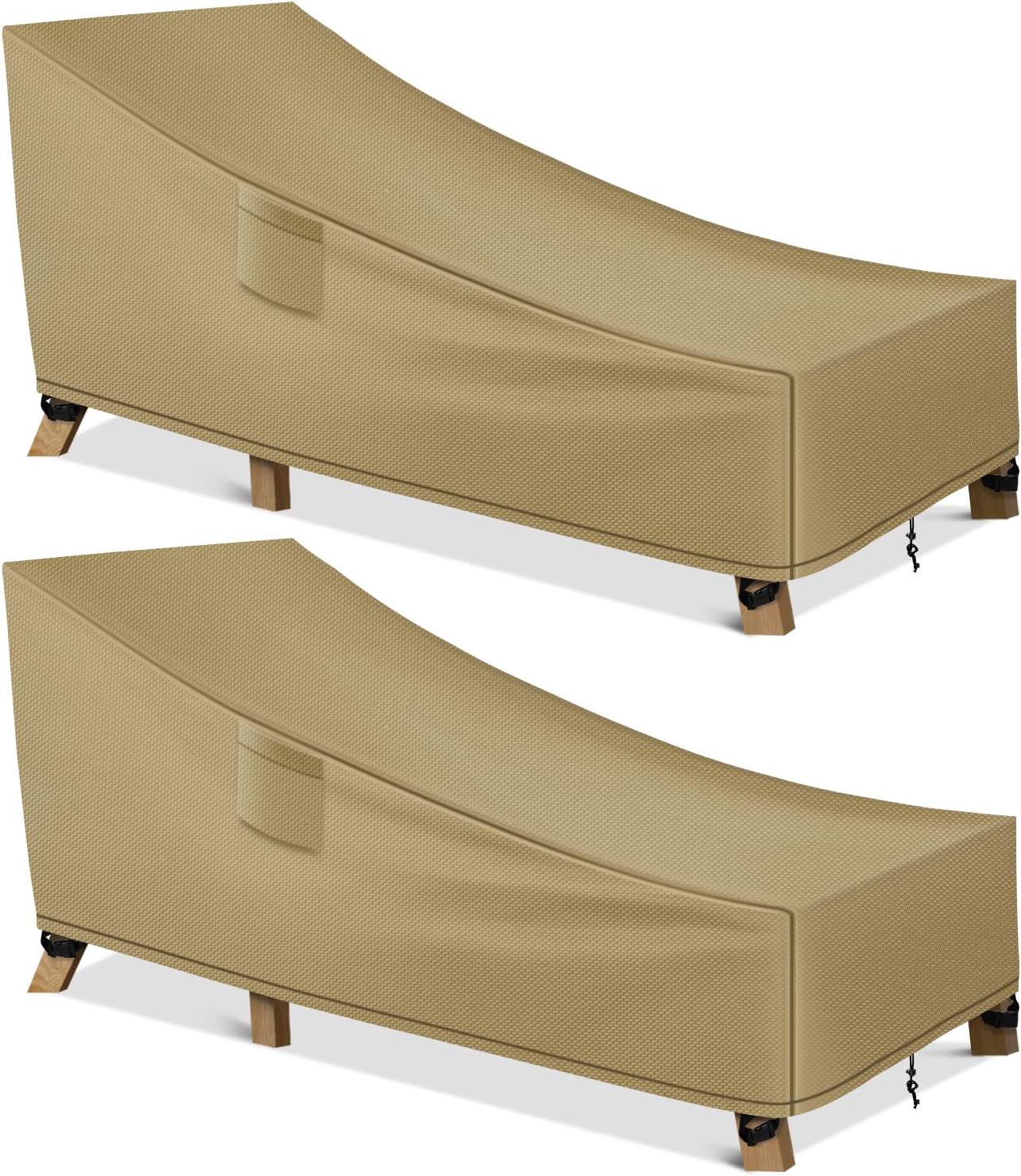 WLEAFJ Patio Chaise Lounge Cover Waterproof, Heavy Duty Design