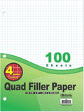 Quad Ruled Loose Leaf Paper 100 Sheets 36-Pack - Grid for Notes