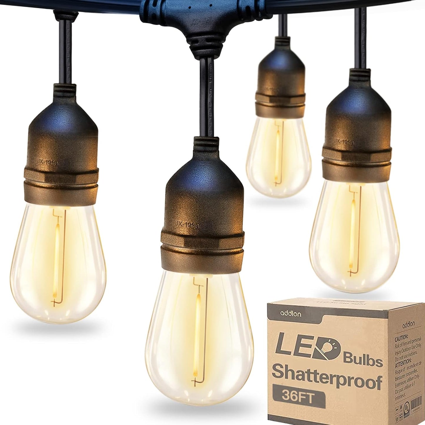 Stunning 36FT LED Outdoor String Lights for Your Patio Garden