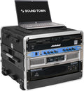Sound Town Lightweight 8U PA DJ Rack Case with Wheels and Handle