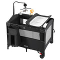 Pack and Play Black 5-in-1 Portable Baby Playard - Travel Bassinet