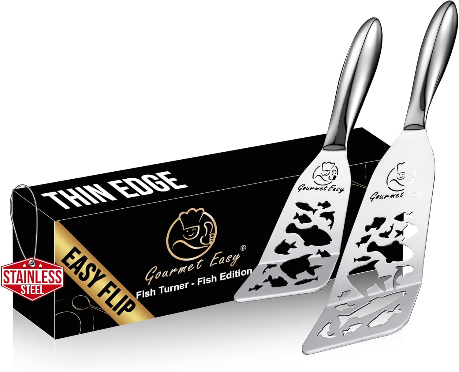 Stainless Steel Fish Spatula Set for Easy Flipping and Cooking
