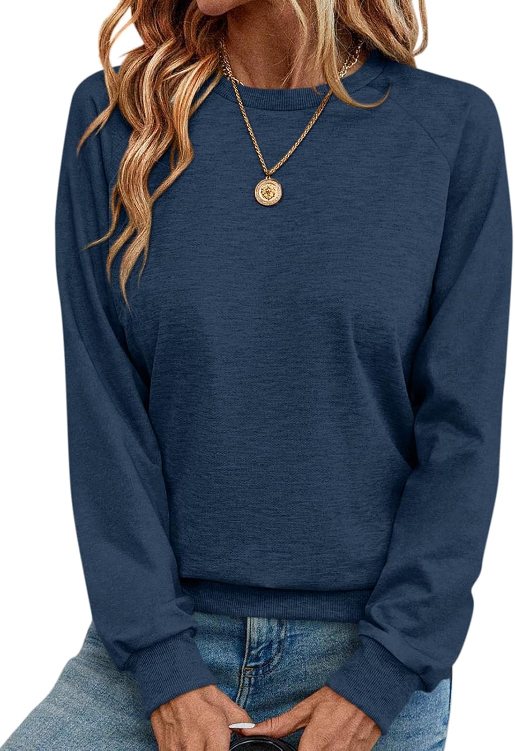 TICTICMIMI Lightweight Crewneck Sweatshirt for Women