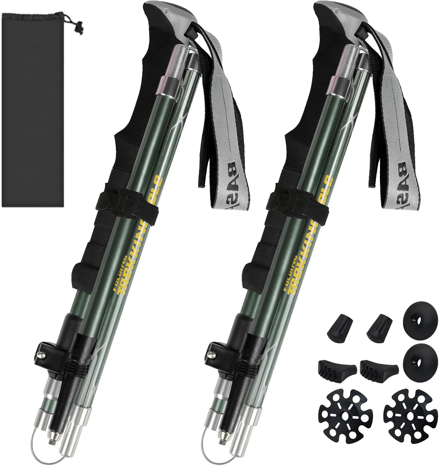 Ultra Durable Collapsible Trekking Poles by HUGSEE