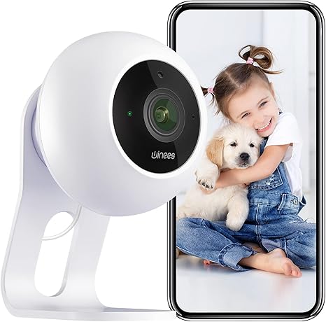 winees 2K Indoor Security Camera with Night Vision and Audio