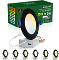 4 in Black 5CCT Reset Ultra-Thin LED Recessed Ceiling Light - Dimmable