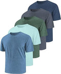 5 Pack Men's Workout Shirts Short Sleeve Dry Fit T Shirts