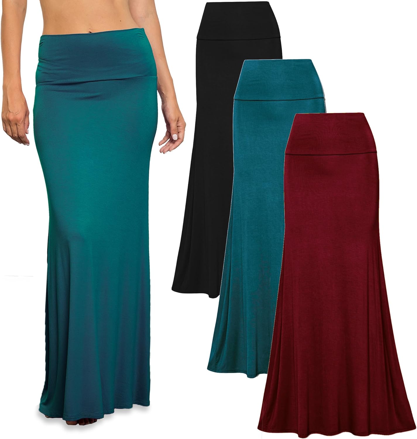 Free to Live Long Skirts for Women - Flowy Maxi Skirt Pack