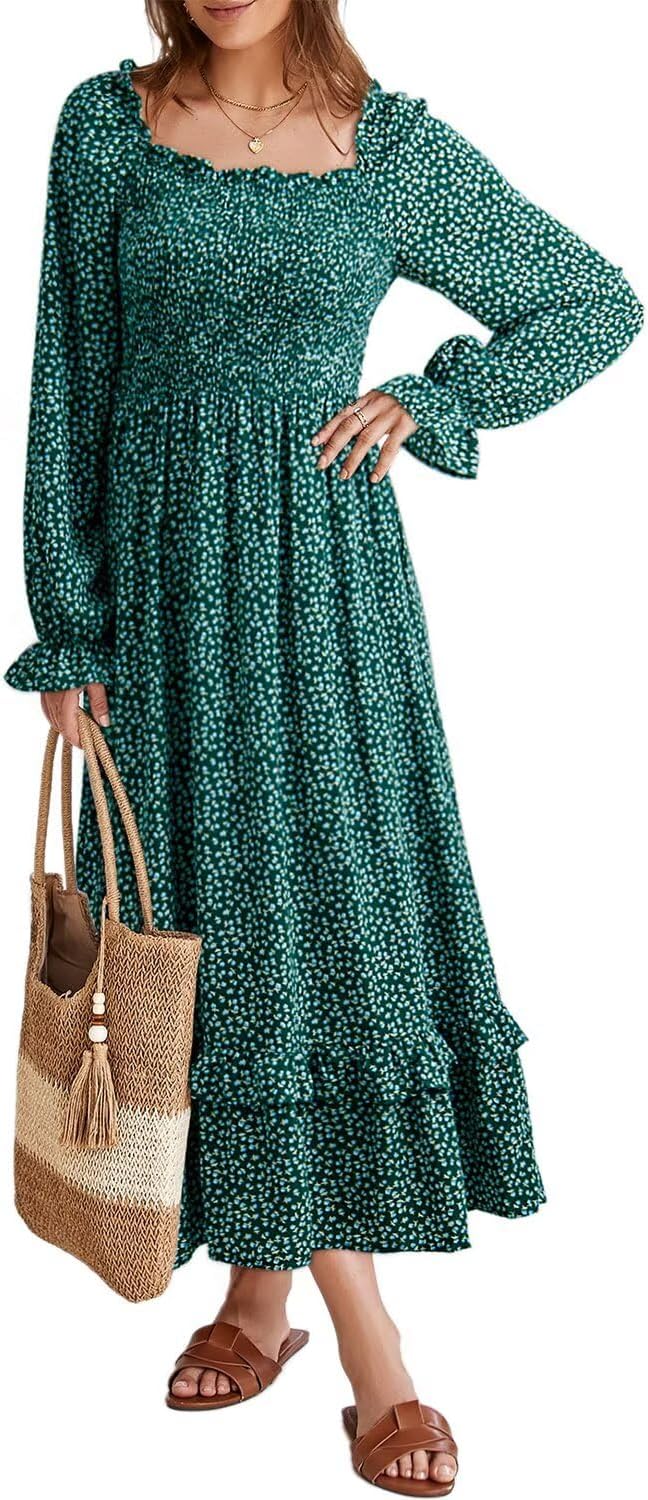 Dokotoo Boho Dresses for Women 2025 Casual Floral Maxi Dress
