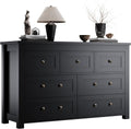 Dresser for Bedroom with 7 Drawers - Wide Farmhouse Wood Chest for TV