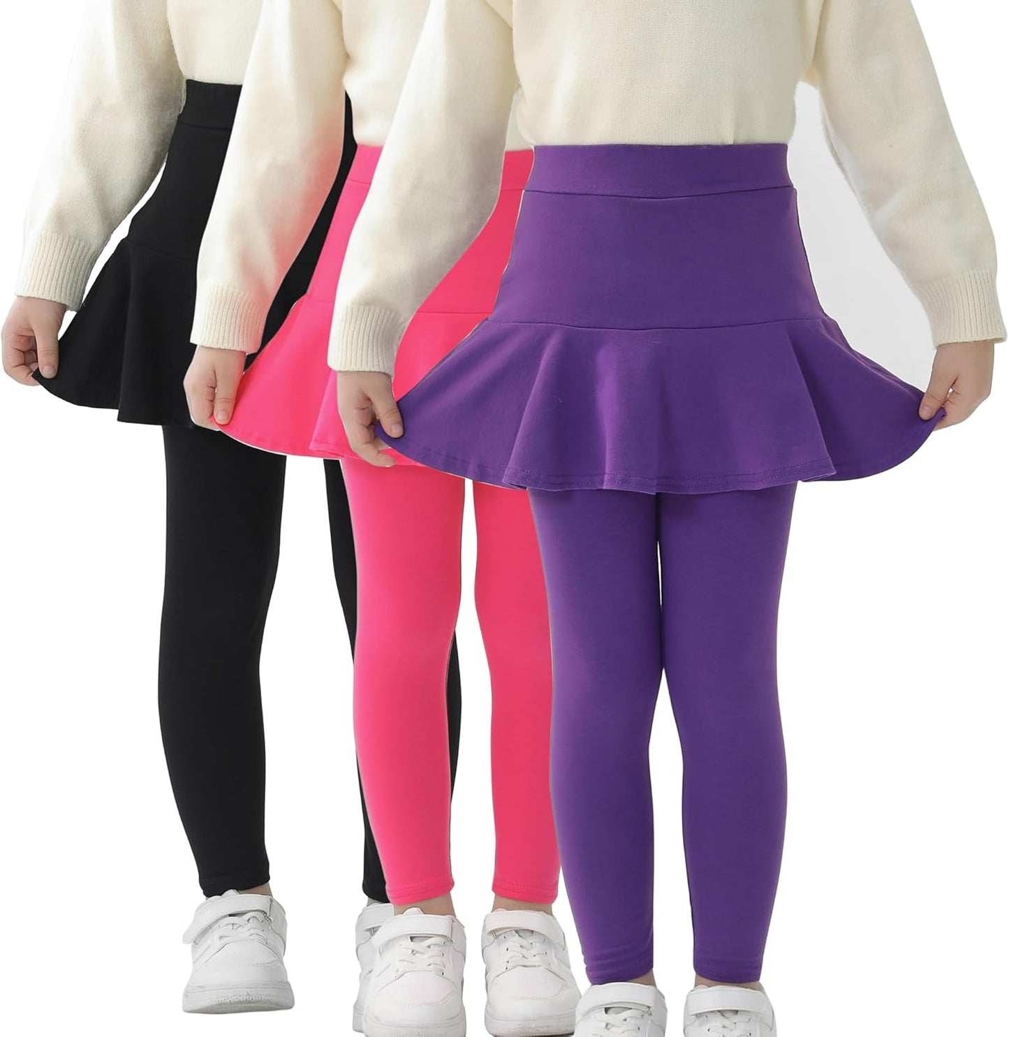 Trendy Girls' Leggings with Skirt - Perfect for 3-8 Years