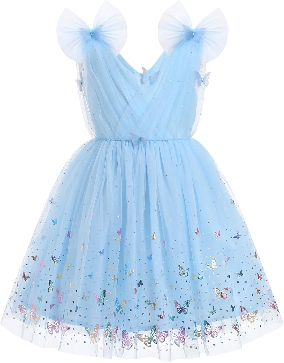 Toddler Girls Butterfly Dress with Sparkle Sequins Tulle Design