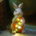 Nacome Garden Outdoor Statues Bunny with Succulent and 7 LED Lights