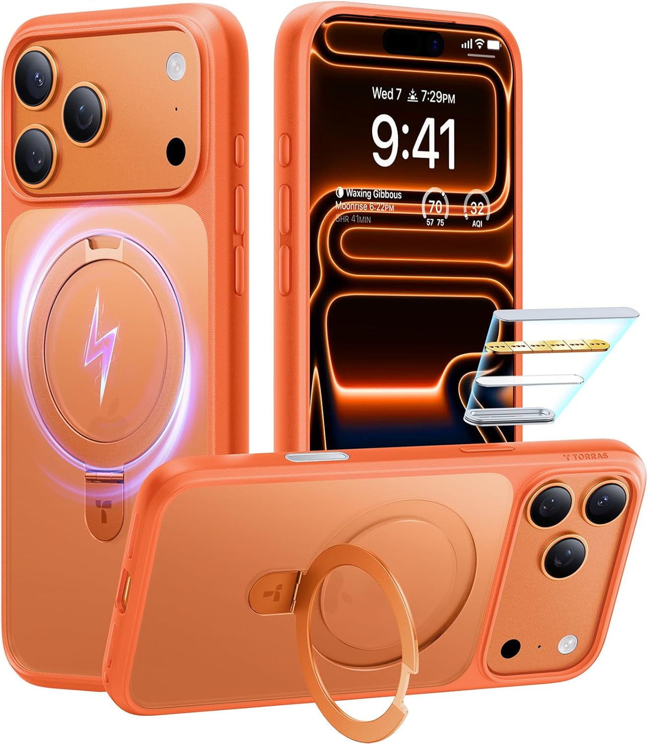 TORRAS Ostand for iPhone 17 Pro Case with Kickstand and Protection
