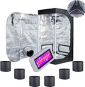 Hydroponic Grow Tent Kit w/ LED Light, Fabric Bags