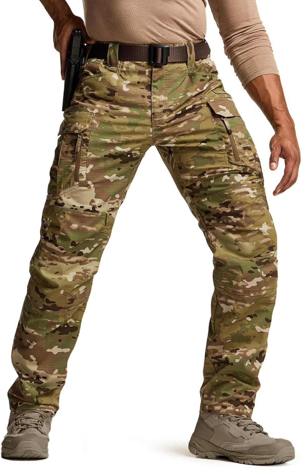 CQR Men's Flex Stretch Tactical Pants for Outdoor Activities