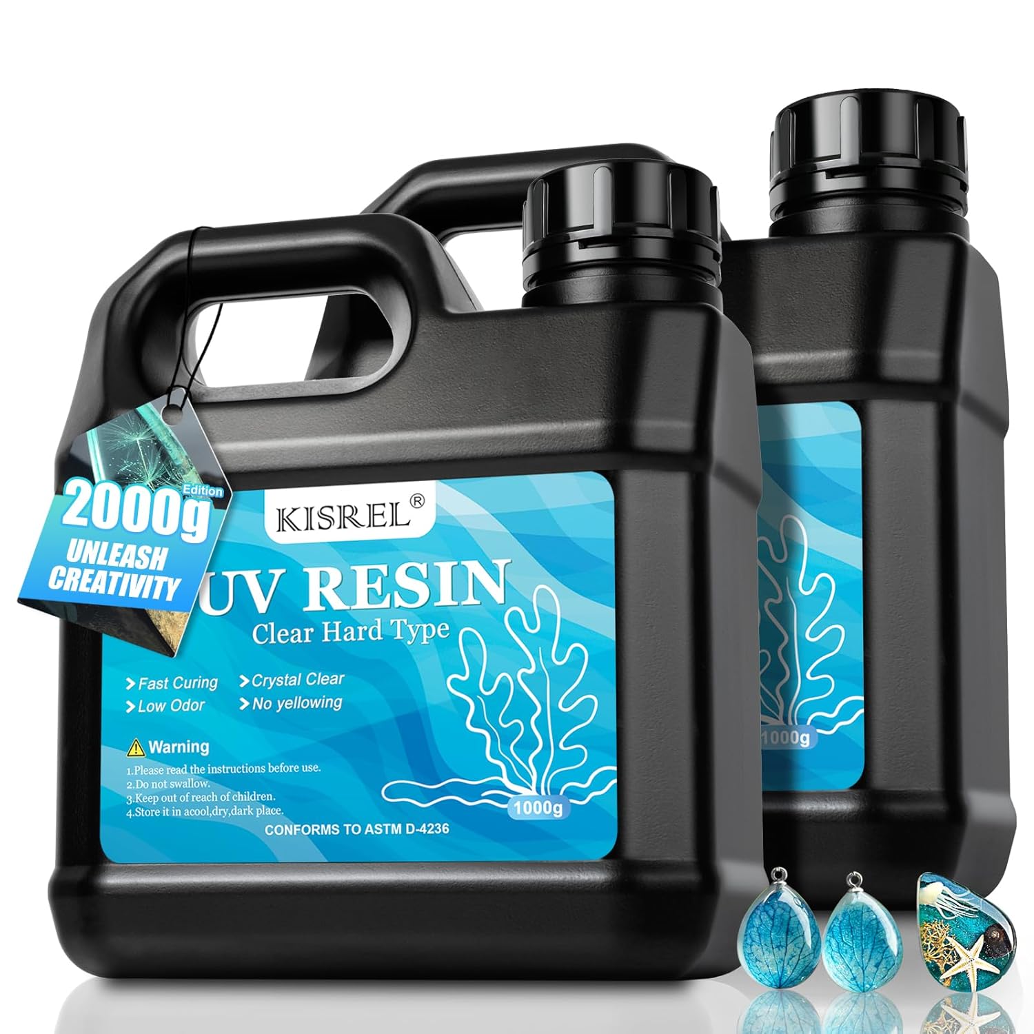 KISREL UV Resin 2000g - Upgraded Crystal Clear Epoxy for Crafts