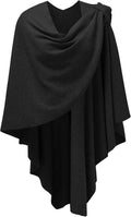 Womens Large Cross Front Poncho Sweater Wrap Topper - One Size