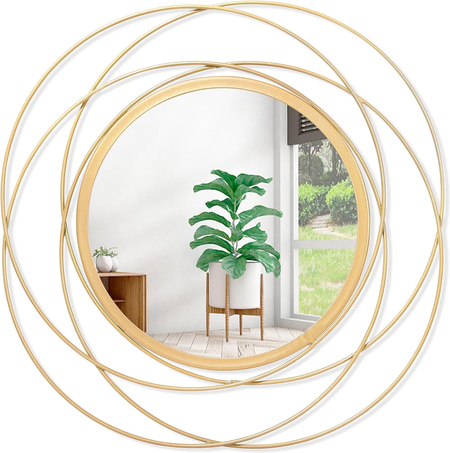 Gold Circle Mirror Wall Decorative Metal Mirror for Home Decor