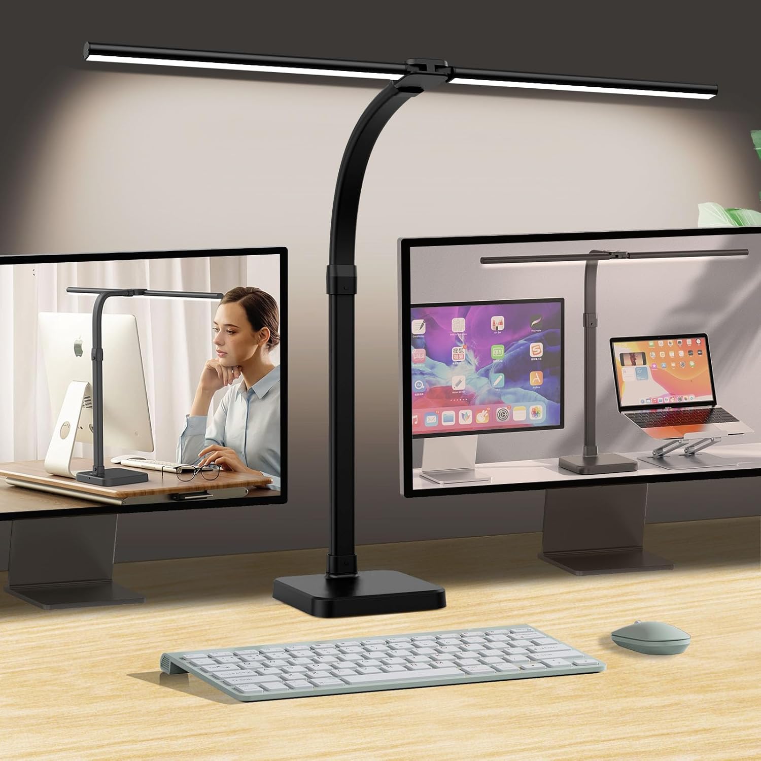 AKRRYR Double Head LED Desk Lamp - Flexible Brightness!