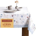 Square Cotton Tablecloth 60 in x 60 in Ice Florals - Elegant Dining
