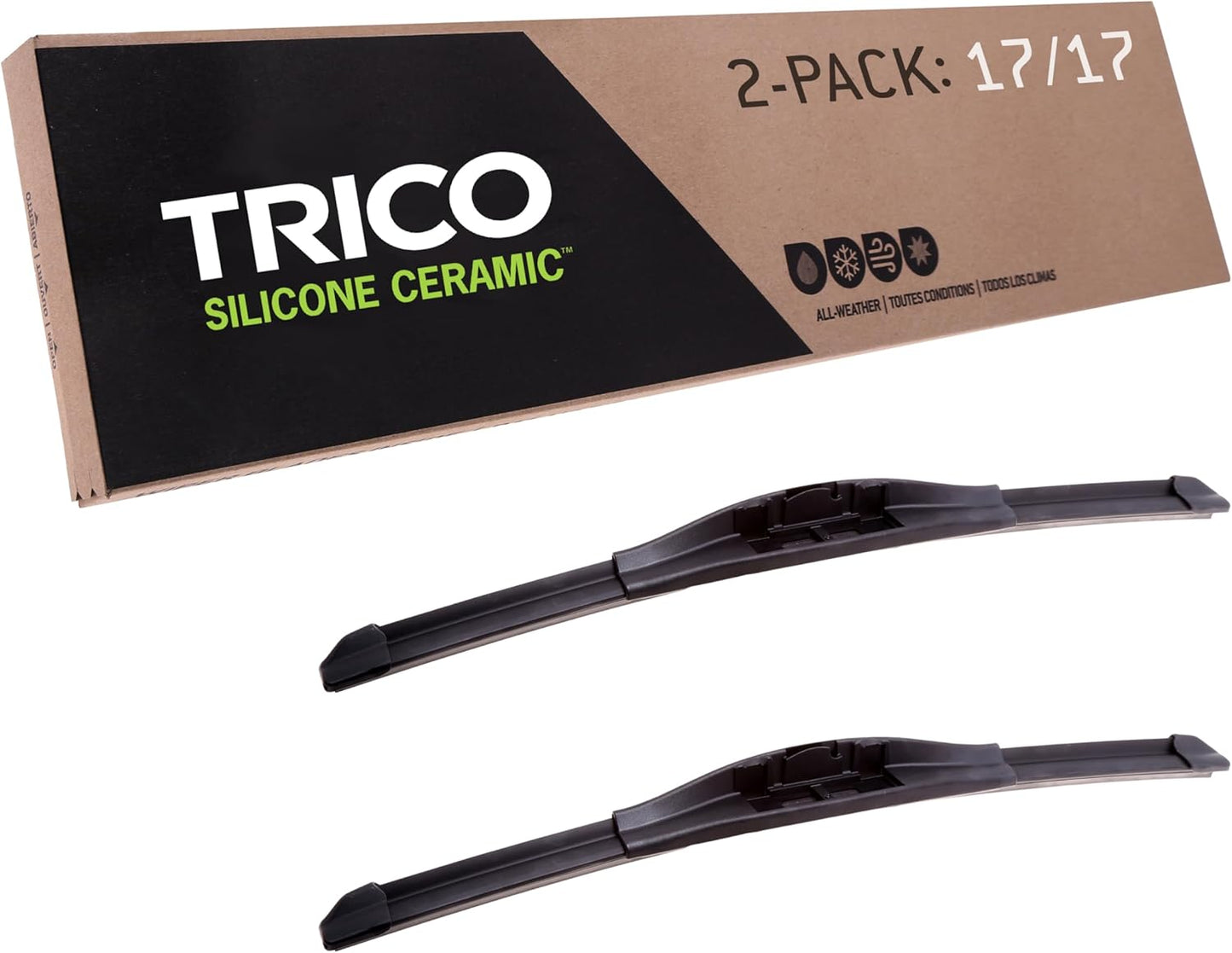 TRICO Silicone Ceramic Wiper Blade Set for All Weather Use